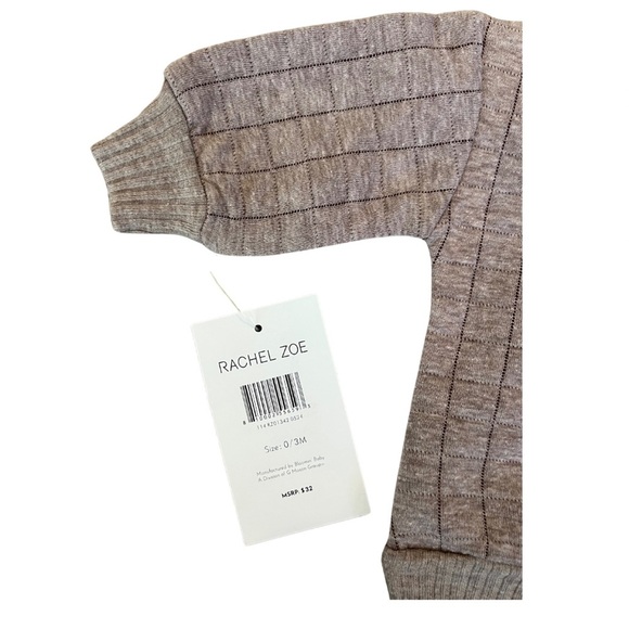 RZ Baby by Rachel Zoe Brown/Gray Cable Knit Sweater with Buttons - Picture 2 of 5